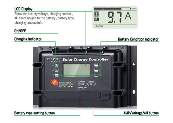 Buon prezzo Controller di carica solare digitale LCD a LED da 60 ampere con telecomando opzionale in linea