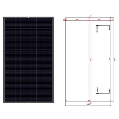 Pannello solare semi-flessibile ultra sottile da 12V 100W con rivestimento ETFE e grado di protezione IP67, piegabile fino a 30 gradi