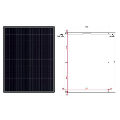 Pannello solare semi-flessibile con celle in silicio monocristallino, terminale di uscita MC4, garanzia di 5 anni, modulo fotovoltaico pieghevole