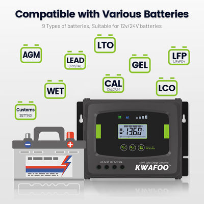 Controller di carica solare a 6 fasi mppt 30a