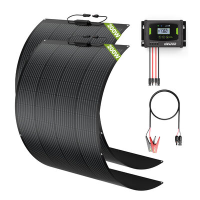 Kit di pannelli solari da 400w con regolatore di carica mppt e 2 pannelli solari semi flessibili, adatti a 8 diversi tipi di batterie, monitorando i dati del sistema sul cellulare